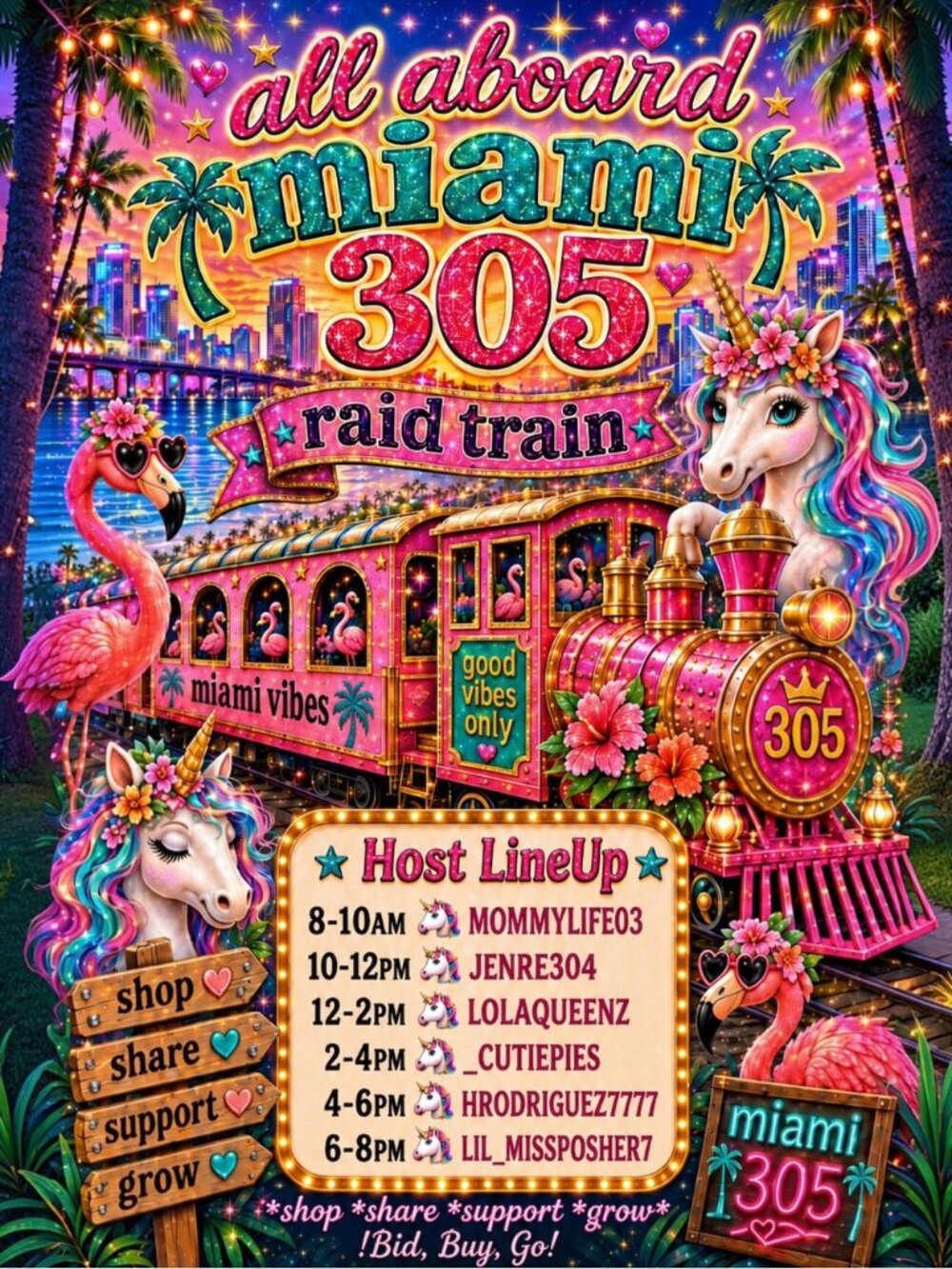 MIAMI 305 RAID TRAIN🚂MARATHON - LET"S GET POSHING!!!!!